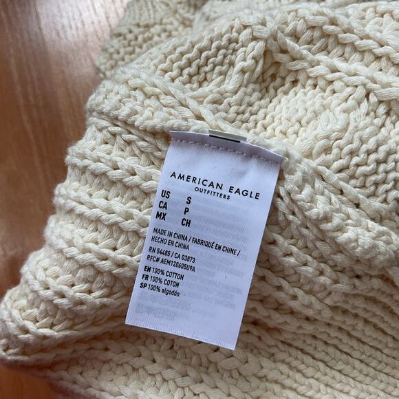 American Eagle cable knit,‎ cotton cardigan sweater vest - Picture 3 of 5